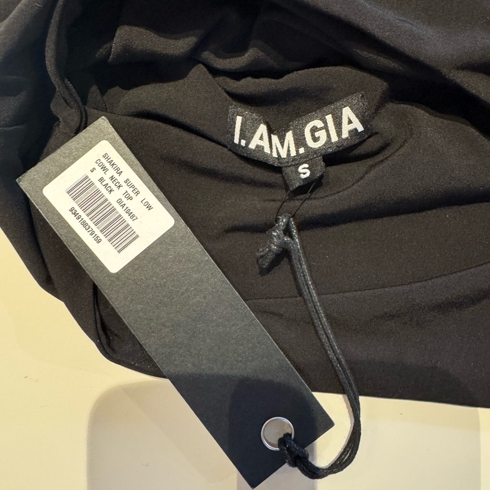 I.AM.GIA Black Top with Cowl Neck Design - Picture 2 of 3